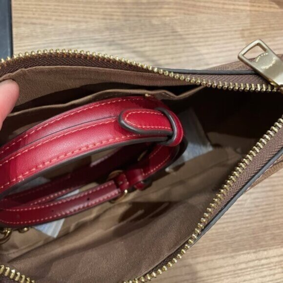 Coach Cherry Print Shoulder Bag - Brown and Pink - Picture 3 of 4